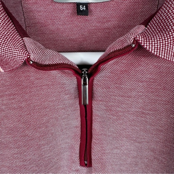 Codice Raspberry Mercerized Cotton Zip Polo, Size 54 - Picture 4 of 10